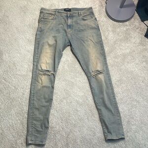 Represent Tan wash blue jeans, skinny fit size 38